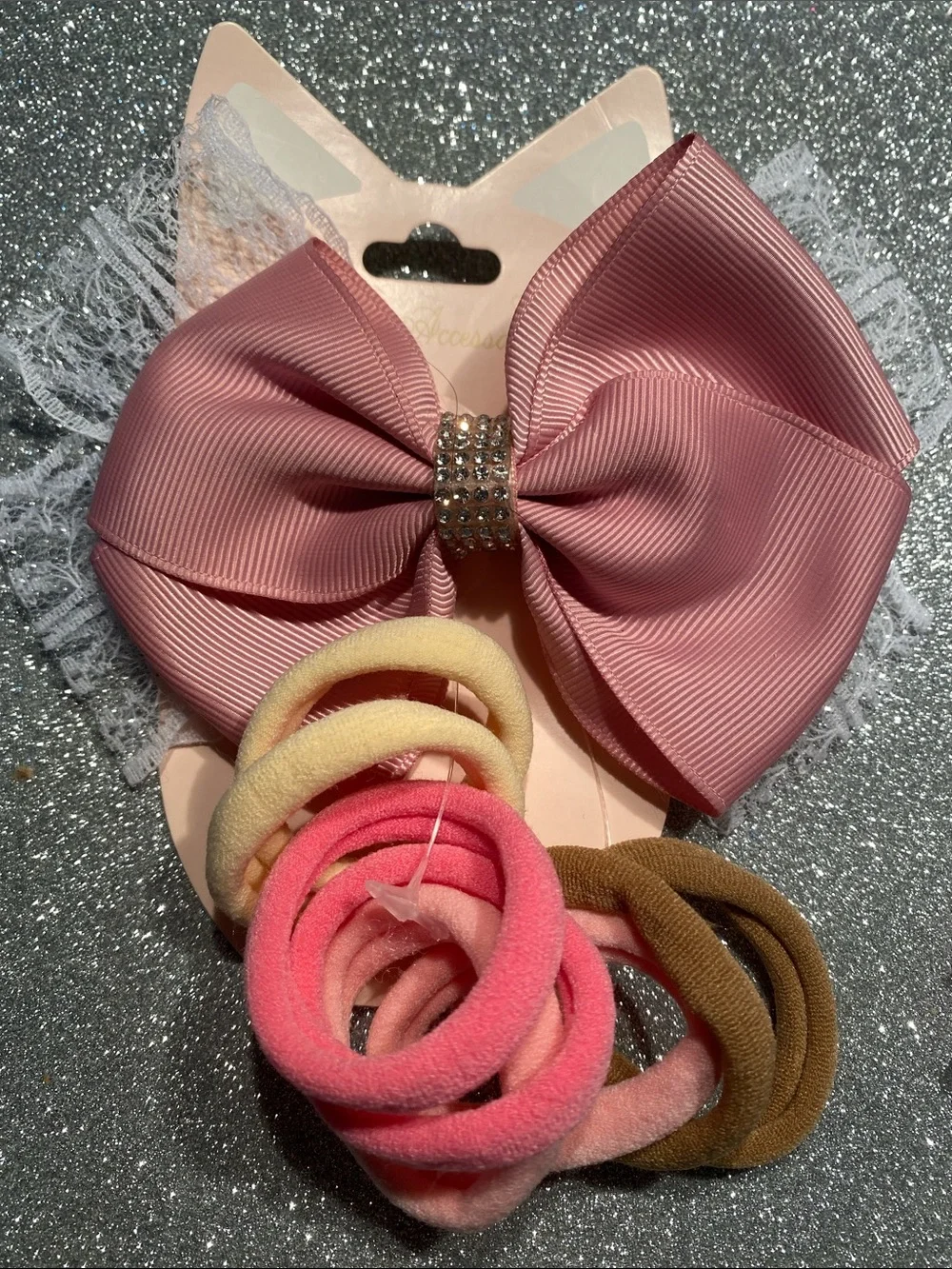 Kids Pink Bow & Floral Headband Set - Pack of Hair Accessories